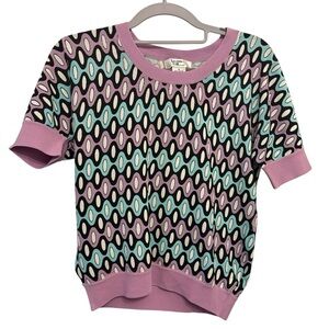 Purple and Black Patterned Women's Top